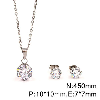 Set náušnic a náhrdelníku chirurgická ocel, crystal zirkon 21094