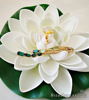 Brož  zlacená z Českými skleněnými kameny, Jablonecká bižuterie 30623