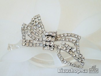 Nášivka  ozdobná mašle štrasová 20100 Jablonecká bižuterie