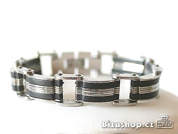 Náramek Pánský ,Chirurgická  Ocel černá a stříbrná 15116