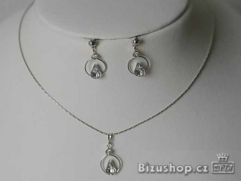 Souprava Náušnice a Náhrdelník se skleněnými kameny 1880
