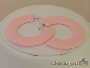 Náušnice  kruhy plastové  růžové  106107