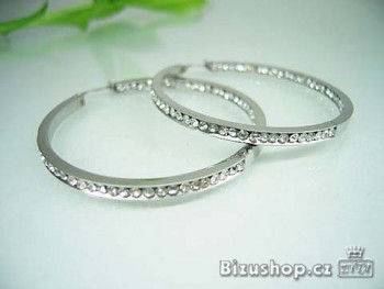 Náušnice, Kruhy z Chirurgické Oceli se skleněnými kamínky 16742