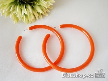 Náušnice plastové kruhy oranžové 964