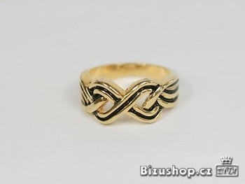 Prsten zlacený s černým smaltem. ornament černý 6948