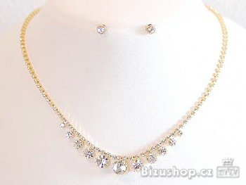 Luxusní  dámská Souprava štrasová v zlatém provedení Jablonecká bižuterie 31994