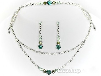 Souprava dámská štrasová  z barevných broušených kamenů  32249 Jablonecká bižuterie