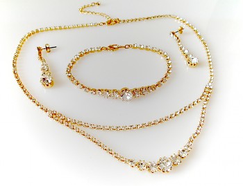 Luxusní dámská Souprava štrasová Jablonecká bižuterie 32227