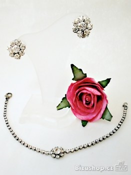 Souprava , Náramek a náušnice   černá  povrch úprava, Jablonecká bižuterie. 30708E