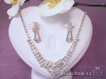 SET dámský. Náhrdelník a náušnice klipsy,  Jablonecká bižuterie 30036