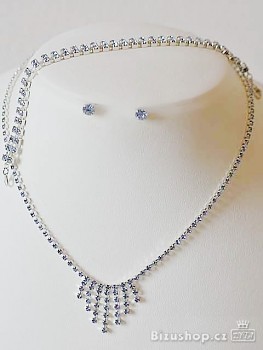 Souprava dámská  štrasová .skleněné kameny modré 131701