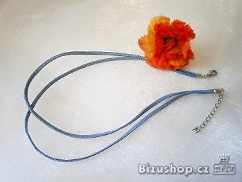 Šňůrka dvojitá, kůže modrá 20040