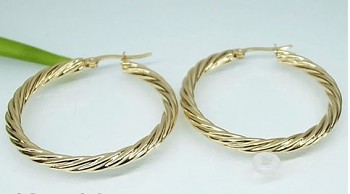 Náušnice, Kruhy z Chirurgické Oceli zlacené 19739