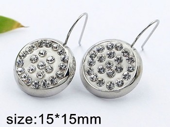 Náušnice z Chirurgické oceli s broušenými bílými  kamínky  20337