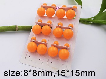Náušnice chirurgická ocel perličky oranžové  23070