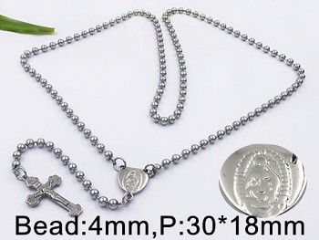 Růženec chirurgická ocel s decentní madonkou a křížkem 18131