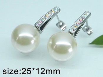 Náušnice perly z chirurgické oceli 20500