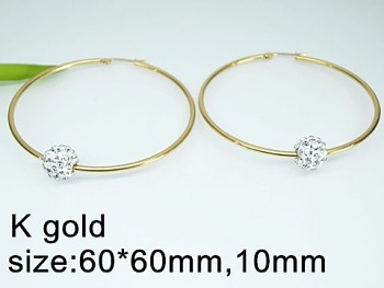 Náušnice, kruhy  Chirurgická Ocel zlatá s   kuličkou 2032806 Zyta