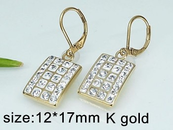 Náušnice z Chirurgické Oceli zlacené s krystal kamínky 20476