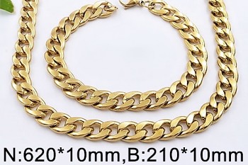 Set náramek a náhrdelník z chirurgické oceli UNISEX 20619