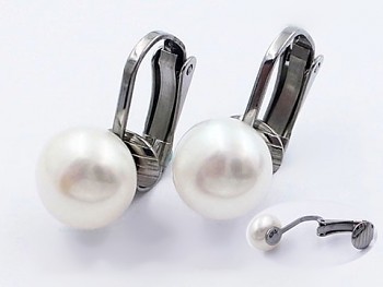 Zyta Náušnice ocelové klipsy perlové 20823